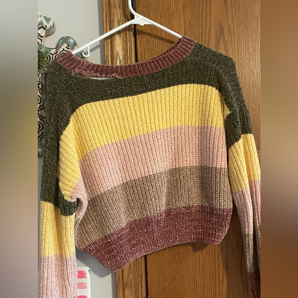Cropped multi colored sweater